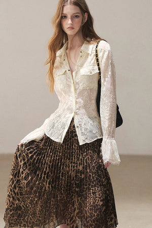 Semi-Sheer Lace Shirt