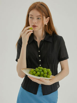 Semi-Sheer Waisted Shirt