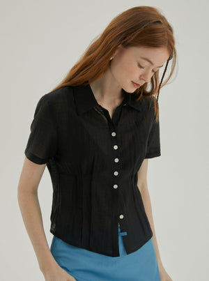 Semi-Sheer Waisted Shirt