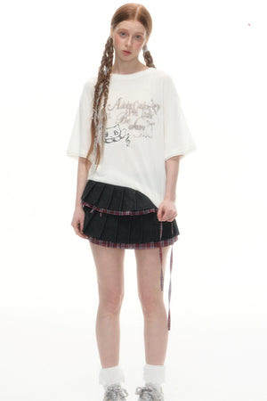 Separate Fart Curtains With Plaid Halter Skirt Set