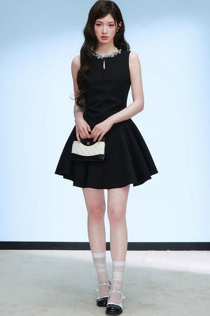 Sequin Collar Sleeveless Dress