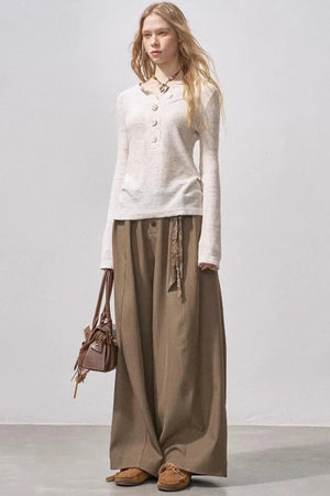 Sequin Henry Collar Knit Sweater