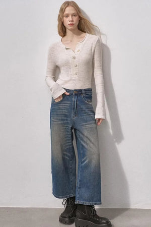 Sequin Henry Collar Knit Sweater