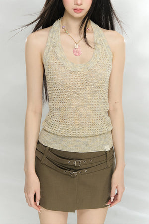 Sequin Knit Halter Top