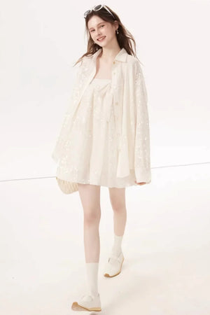 Sequined Bow Skirt Suit Set-Up