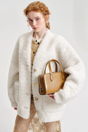 Shearling V-Neck Plus Jacket