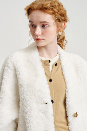 Shearling V-Neck Plus Jacket
