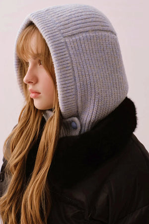Sheep Wool Blend Knitted Balaclava