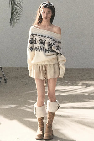 Sheep Wool Fair Isle Sweater