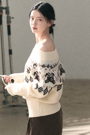 Sheep Wool Fair Isle Sweater