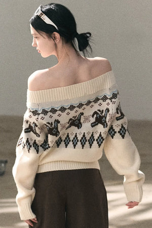 Sheep Wool Fair Isle Sweater