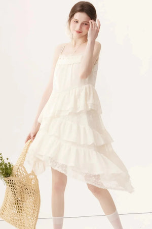 Sheer Irregular A-Line Dress