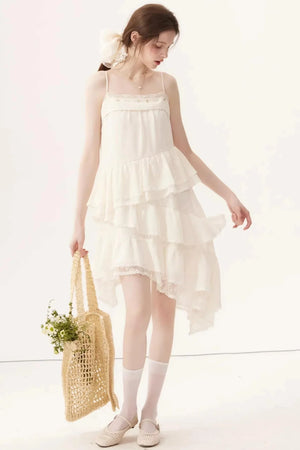 Sheer Irregular A-Line Dress