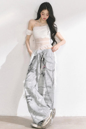 Sheer Mesh Off Shoulder Top