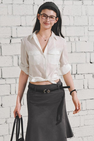 Sheer Patchwork Shirt