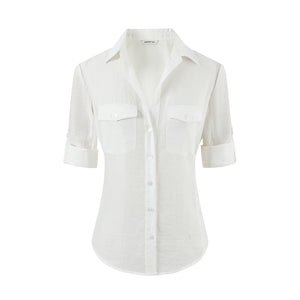 Sheer Patchwork Shirt