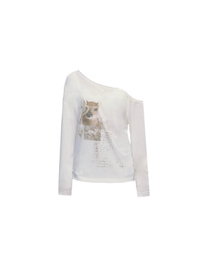 Sheer UV Protection One-Shoulder Top