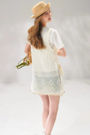 Shell Jacquard Knitted Vest Set