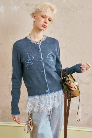 Shell Motif Warm Cardigan