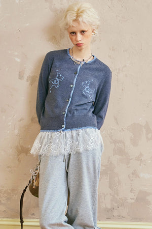 Shell Motif Warm Cardigan