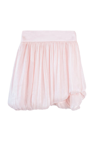 Shimmering Powder Bandeau Top and Pleated Skirt Set
