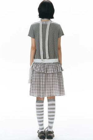 Shirt Collar Layered Dress