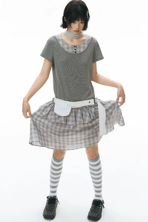 Shirt Collar Layered Dress