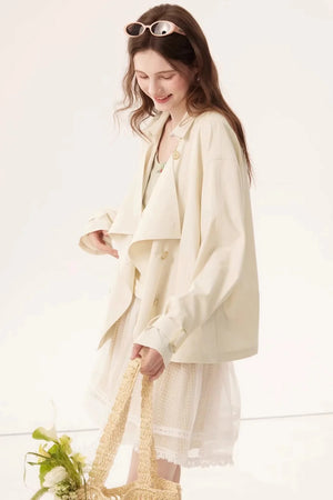 Short Double-Breasted Trench Coat