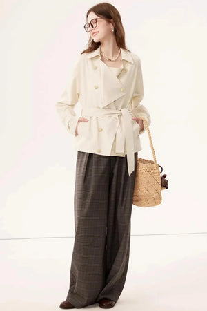 Short Double-Breasted Trench Coat