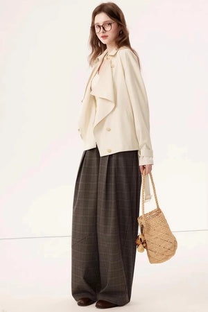 Short Double-Breasted Trench Coat