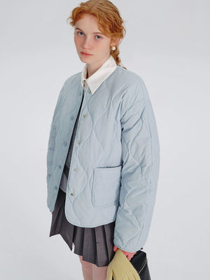 Short light rhombic down jacket
