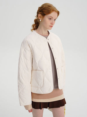 Short light rhombic down jacket