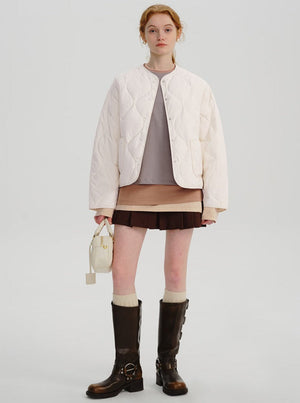 Short light rhombic down jacket