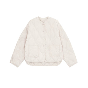 Short light rhombic down jacket