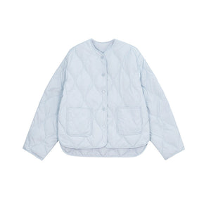 Short light rhombic down jacket