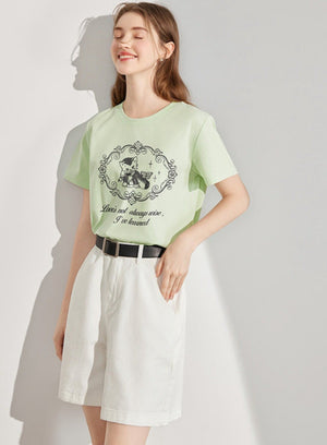 Short Sleeve Body Print Top