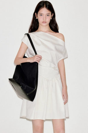 Shoulder Pleat Dress