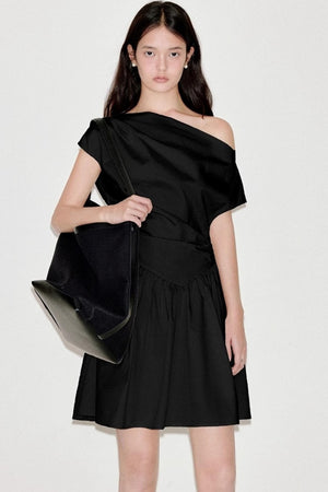 Shoulder Pleat Dress