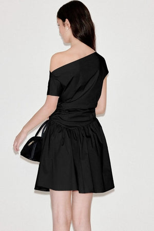 Shoulder Pleat Dress