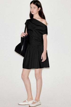 Shoulder Pleat Dress