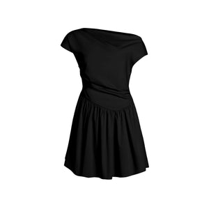 Shoulder Pleat Dress