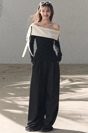 Sicilian Lace Knit Top Pants Set-Up
