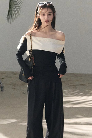 Sicilian Lace Knit Top Pants Set-Up