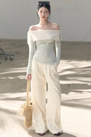Sicilian Lace Knit Top Pants Set-Up