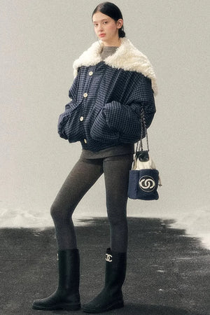 Silent Blue Lamb Wool Coat