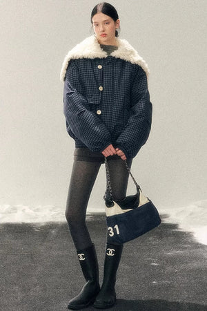 Silent Blue Lamb Wool Coat