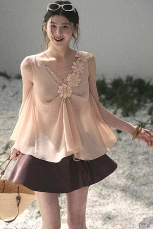 Silent Rose Semi-Sheer Lace T-Shirt
