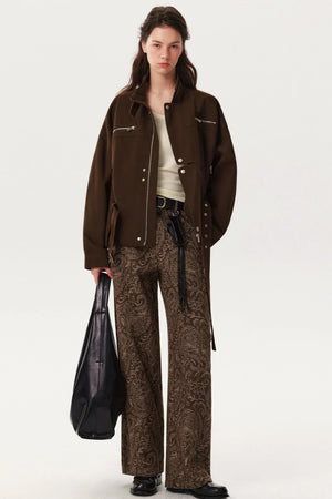 Silhouette Distressed Lace-Up Jacket