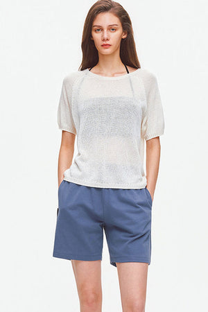 Silk Blend Knit Raglan Top