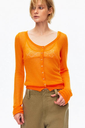 Silk Wool Hollow-Out Cardigan